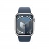 Смарт часовник Apple Watch Series 9 GPS + Cellular 41mm Silver Aluminium Case with Storm Blue Sport Band - S - MRHV3QC/A